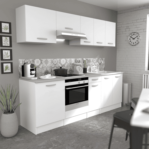 Módulo de cozinha superior 80 cm EKO 2 portas branco fosco módulo de armazenamento moderno Módulo de cozinha superior 80 cm EKO 2 portas branco fosco módulo de armazenamento moderno