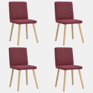 vidaXL Cadeiras de jantar 4 pcs tecido vermelho tinto