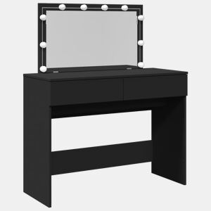 vidaXL Toucador com luzes LED 100x40x120 cm preto