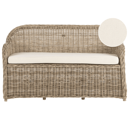 Sofá de jardim 2 lugares SUSUA Rattan Natural