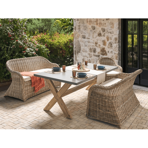 Sofá de jardim 2 lugares SUSUA Rattan Natural