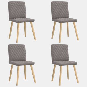 vidaXL Cadeiras de jantar 4 pcs tecido cinzento-acastanhado