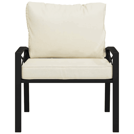 vidaXL Cadeiras de jardim c almofadões cor areia 2 pcs 68x76x79cm aço