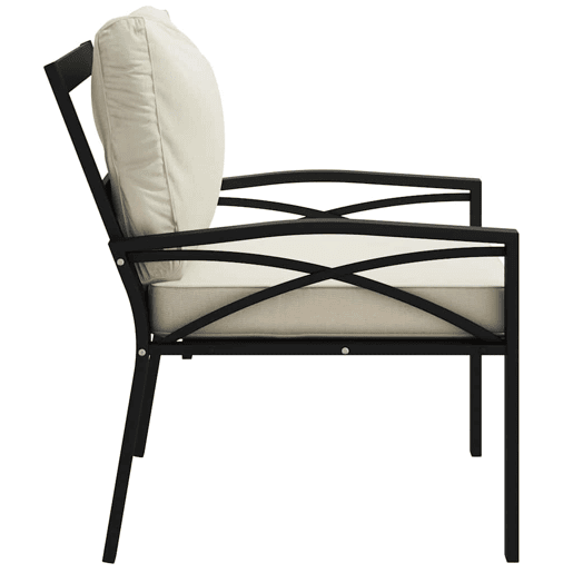 vidaXL Cadeiras de jardim c almofadões cor areia 2 pcs 68x76x79cm aço