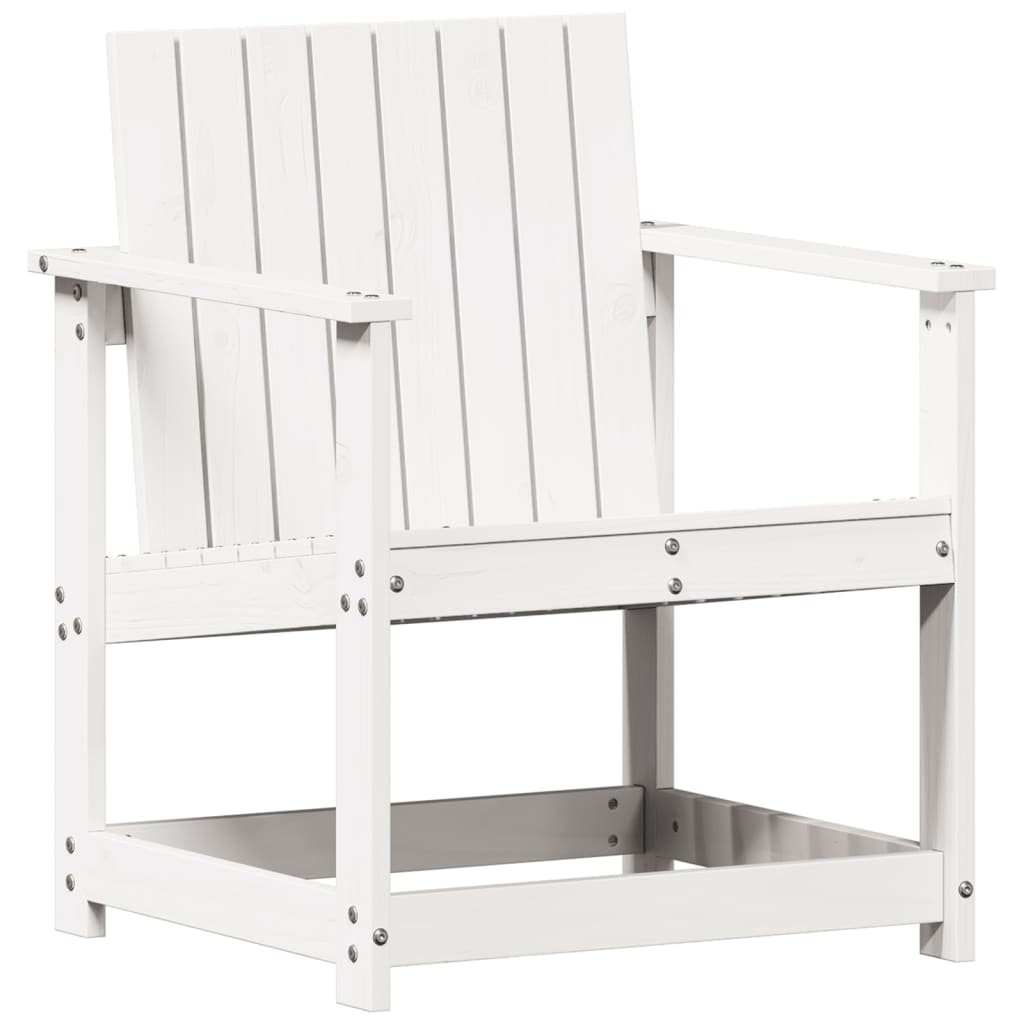 Vidaxl silla de jardín madera maciza de pino blanco 62x56x77 cm