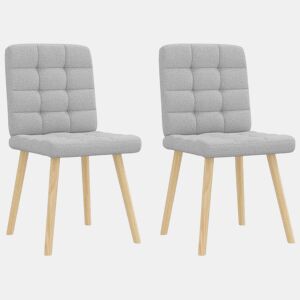 vidaXL Cadeiras de jantar 2 pcs tecido cinza nuvem