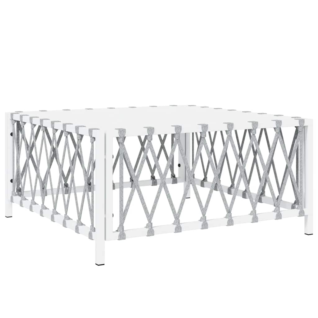 Vidaxl mesa de jardín tela tejida blanco 70x70x34 cm