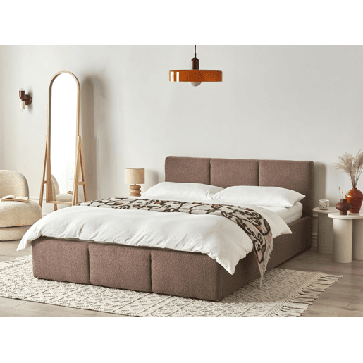 Cama baú Bouclé BOUSSE 140 x 200 cm Taupe
