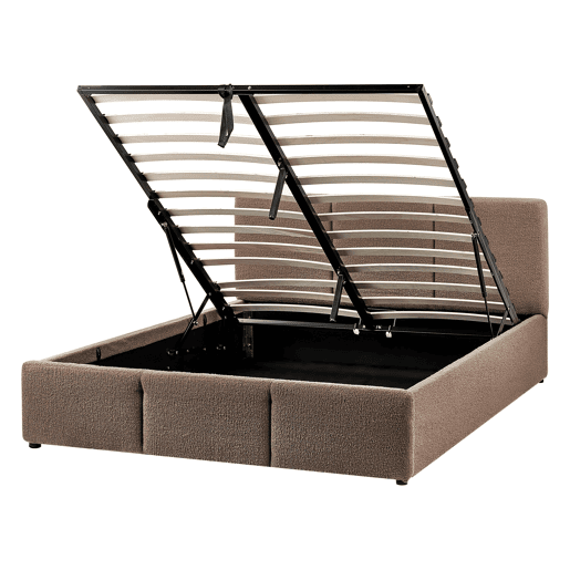 Cama baú Bouclé BOUSSE 140 x 200 cm Taupe