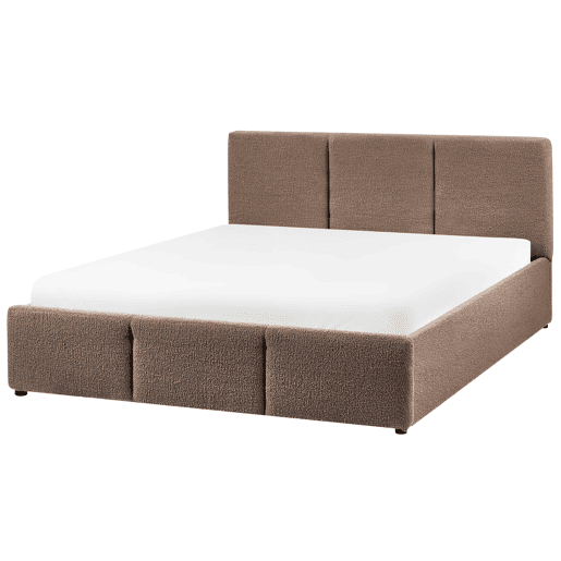 Cama baú Bouclé BOUSSE 140 x 200 cm Taupe