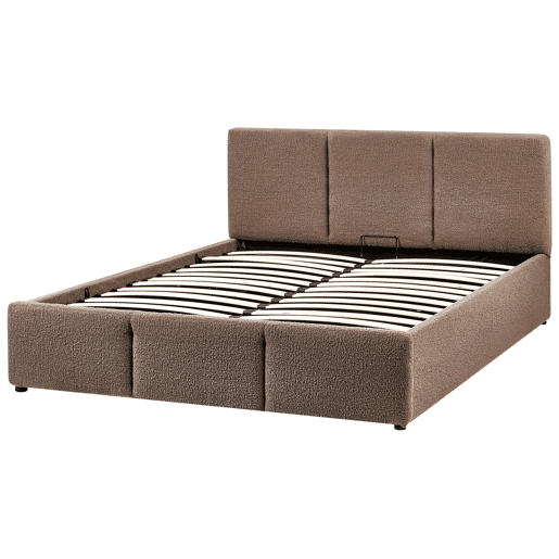 Cama baú Bouclé BOUSSE 140 x 200 cm Taupe