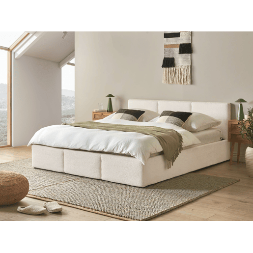 Beliani Cama baú Bouclé BOUSSE Beliani Cama baú Bouclé BOUSSE