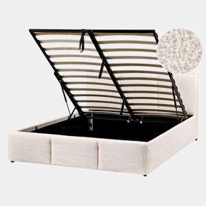 Cama baú Bouclé BOUSSE 140 x 200 cm Branco creme