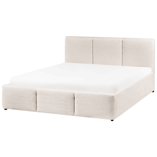 Cama baú Bouclé BOUSSE 140 x 200 cm Branco creme