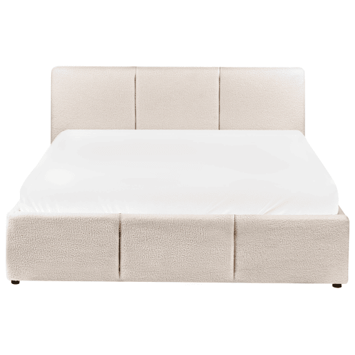 Cama baú Bouclé BOUSSE 140 x 200 cm Branco creme