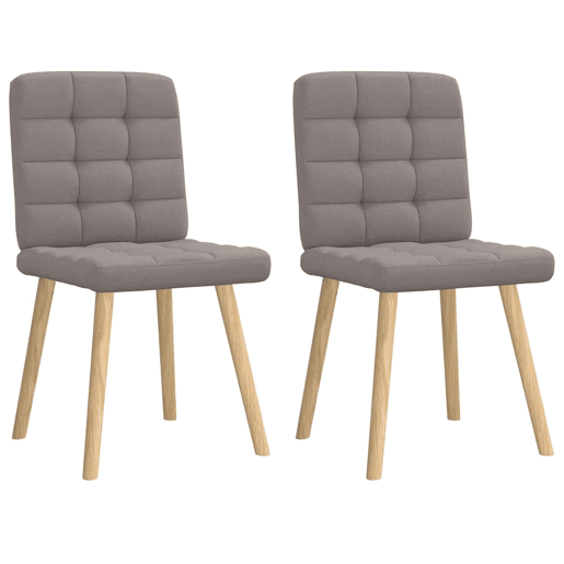 vidaXL Cadeiras de jantar 2 pcs tecido cinzento-acastanhado
