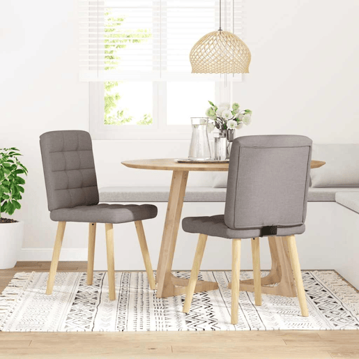 vidaXL Cadeiras de jantar 2 pcs tecido cinzento-acastanhado