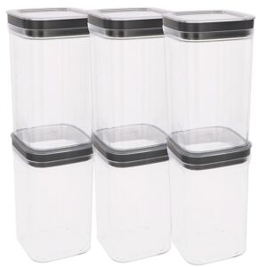 Curver Pack 6 frascos de plástico herméticos multiusos (1,8L)
