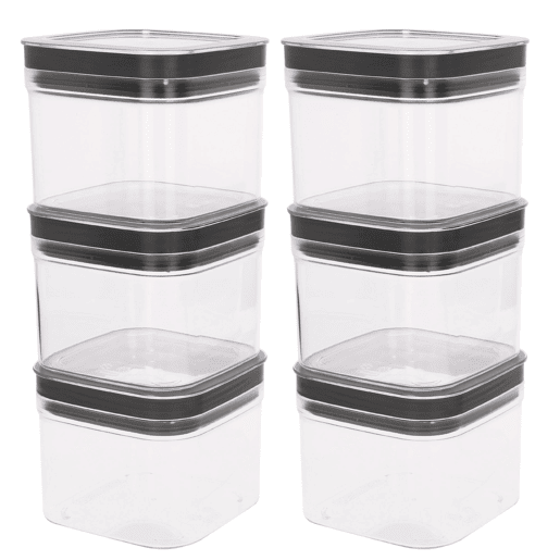 Curver Pack 6 frascos de plástico herméticos multiusos (0,8L)