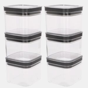 Curver Pack 6 frascos de plástico herméticos multiusos (0,8L)