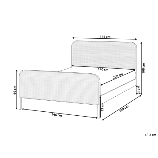 Cama Pinho GONFARON 140 x 200 cm Castanho claro