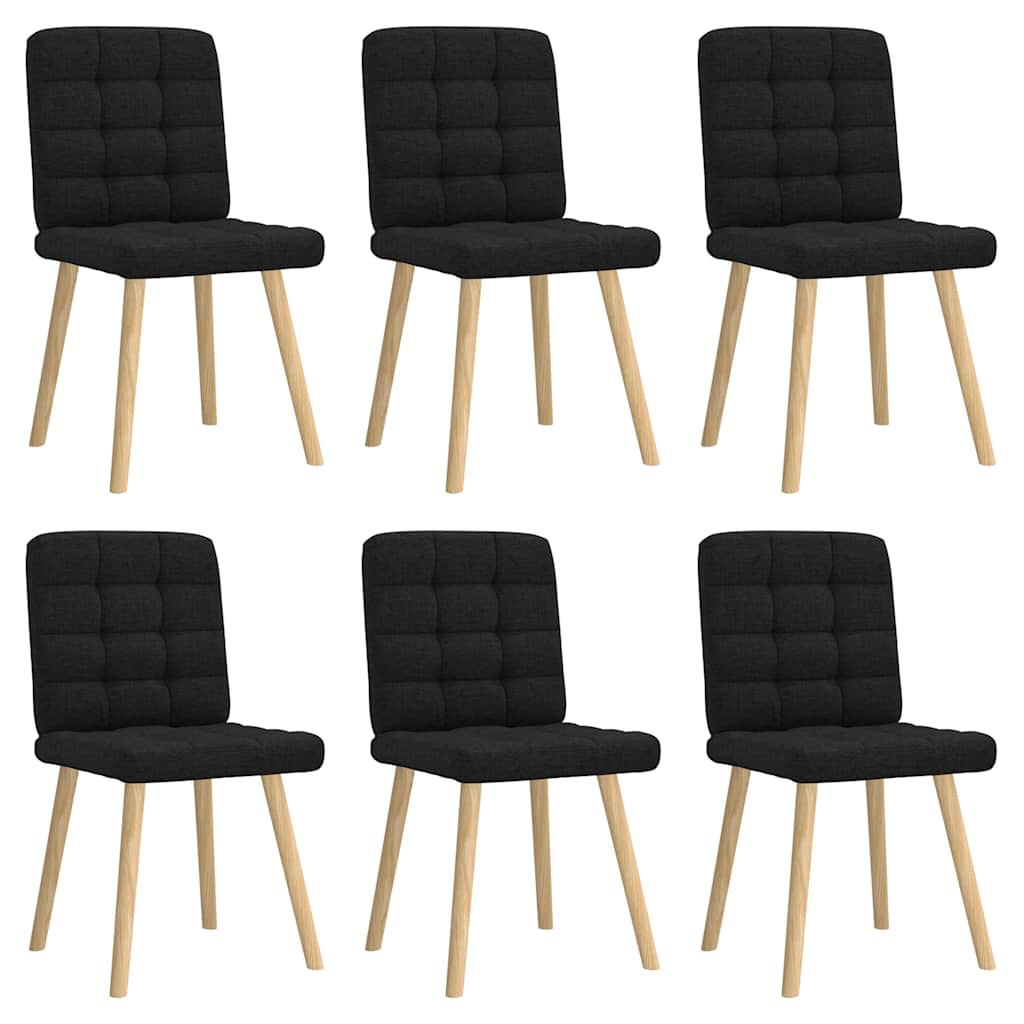 vidaxl sillas de comedor giratorias 6 unidades tela negras