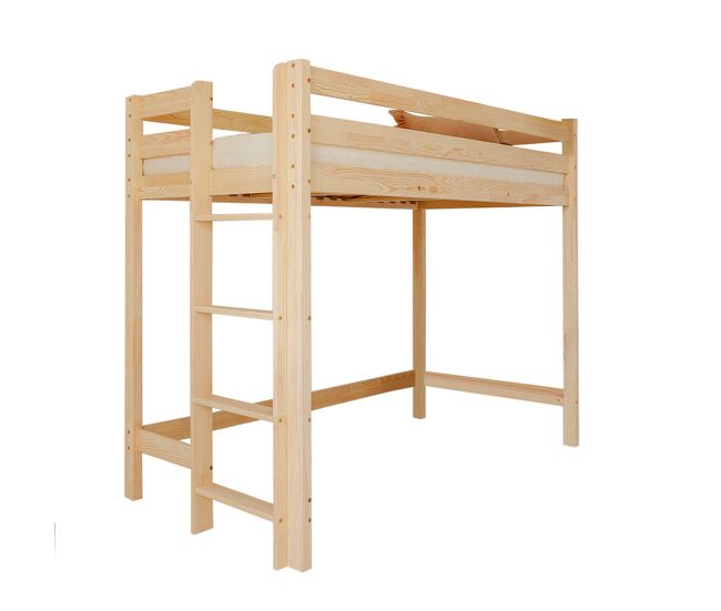 Cama de media altura 90x190 con somier Anaëlle Madera