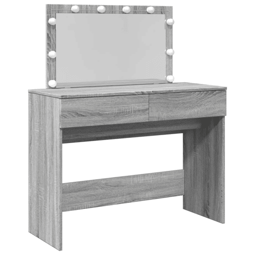 vidaXL Toucador com LEDs 100x40x120 cm sonoma cinza