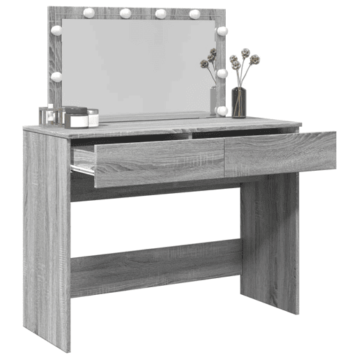 vidaXL Toucador com LEDs 100x40x120 cm sonoma cinza