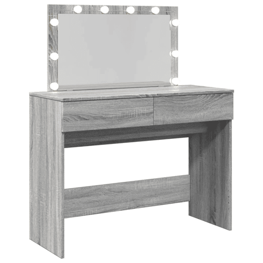 vidaXL Toucador com LEDs 100x40x120 cm sonoma cinza