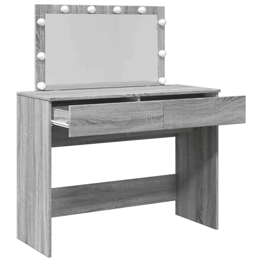 vidaXL Toucador com LEDs 100x40x120 cm sonoma cinza