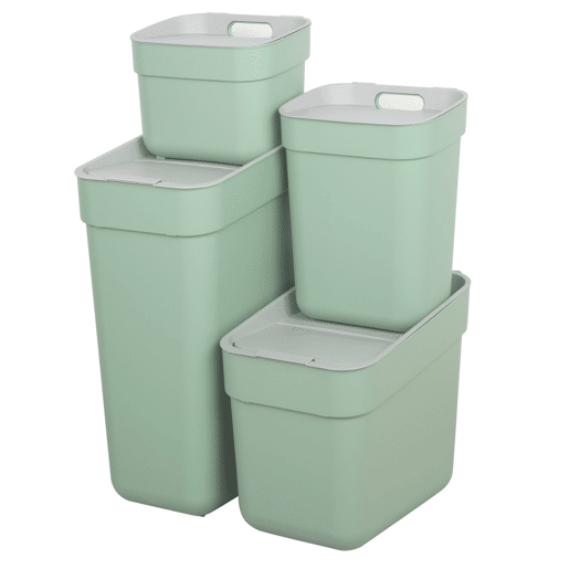 Curver Pack 4 contentores de reciclagem Ready To Collect (30L + 20L + 10L + 5L) verde