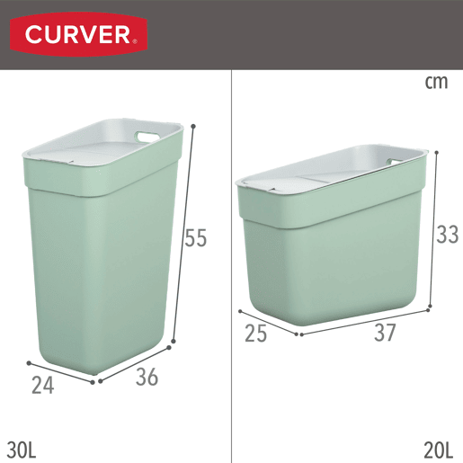 Curver Pack 4 contentores de reciclagem Ready To Collect (30L + 20L + 10L + 5L) verde