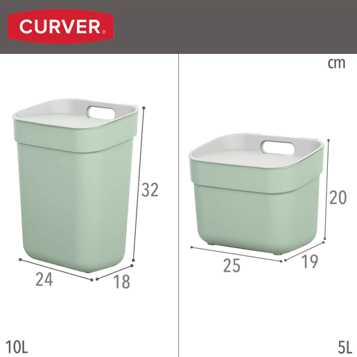 Curver Pack 4 contentores de reciclagem Ready To Collect (30L + 20L + 10L + 5L) verde