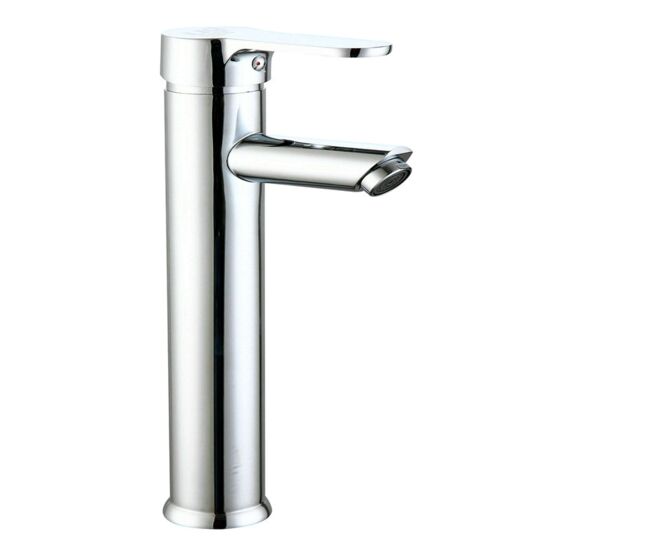 Grifo para lavabo alto monomando baño ganges latón con set de fijación color cromado