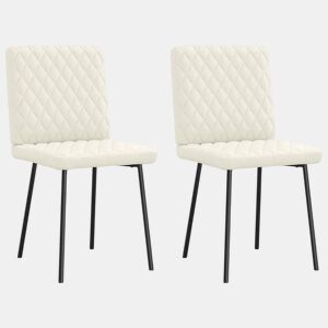 vidaXL Cadeiras de jantar 2 pcs veludo cor creme