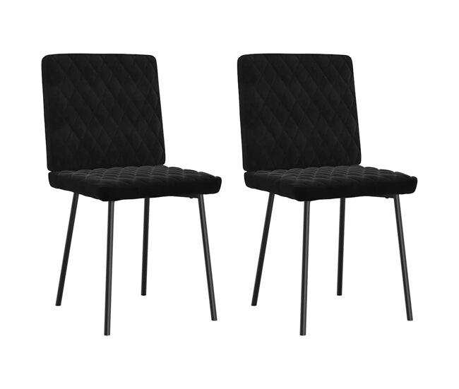 Vidaxl sillas de comedor 2 unidades terciopelo negro
