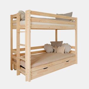 Beliche 90x190 com bases de ripas e gaveta incluídas Anaëlle Bois