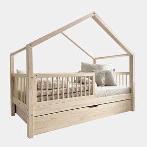 Cama de cabine 90x190 barreira base de ripas e gaveta incluídas Rosalie Bois