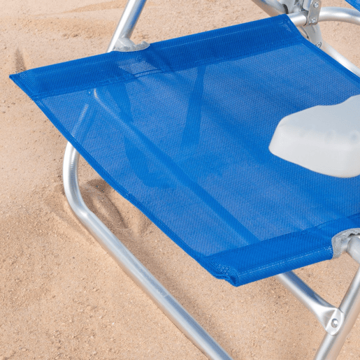 Aktive Pack de 2 cadeiras de praia dobráveis e reclináveis 7 posições azuis calmofada