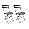 Conjunto de 2 cadeiras dobráveis u200Bu200BGreensboro para jardim e pátio, estilo contemporâneo, pretas.