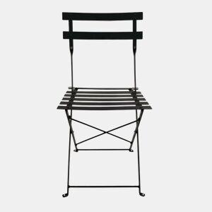 Conjunto de 2 cadeiras dobráveis u200Bu200BGreensboro para jardim e pátio, estilo contemporâneo, pretas.