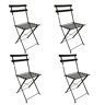 Conjunto de 4 cadeiras dobráveis u200Bu200BGreensboro para jardim e pátio, estilo contemporâneo, pretas.