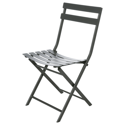 Conjunto de 4 cadeiras dobráveis u200Bu200BGreensboro para jardim e pátio, estilo contemporâneo, pretas.