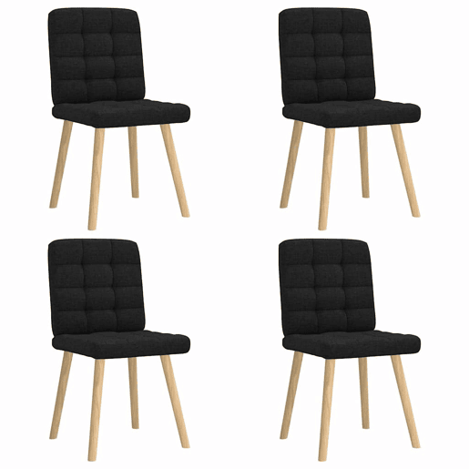 vidaXL Cadeiras de jantar 4 pcs tecido preto vidaXL Cadeiras de jantar 4 pcs tecido preto
