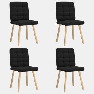 vidaXL Cadeiras de jantar 4 pcs tecido preto