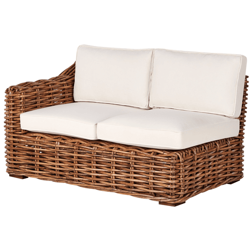 Sofá de jardim de canto 3 lugares BRIATICO à esquerda Rattan Natural