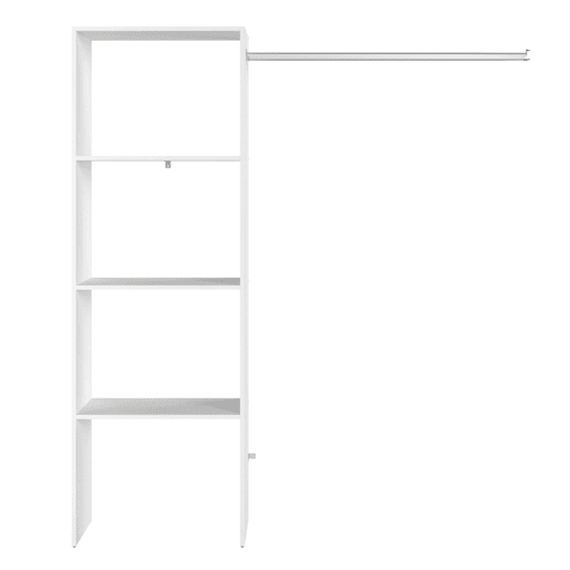 Camarim modular aberto personalizado para quarto em branco inclui módulo B com 3 prateleiras e barra suspensa 160x180 cm Camarim modular aberto personalizado para quarto em branco inclui módulo B com 3 prateleiras e barra suspensa 160x180 cm