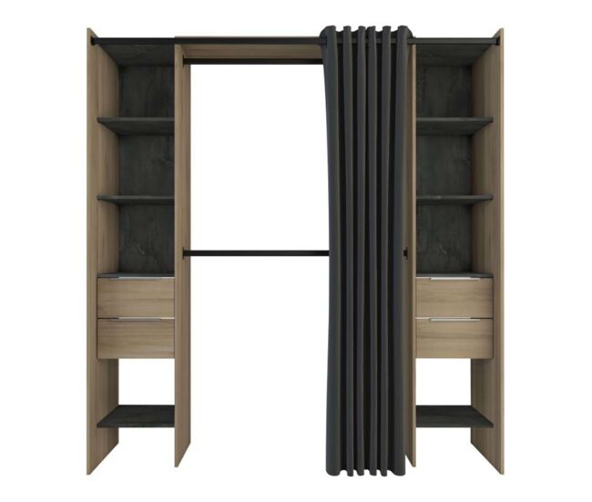 Vestidor abierto dana color kronberg y sidewalk habitación moderna 203x115-190x50cm