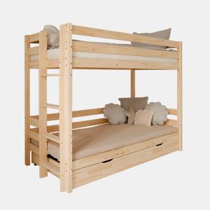 Beliche 90x200 com bases de ripas e gaveta incluídas Anaëlle Bois